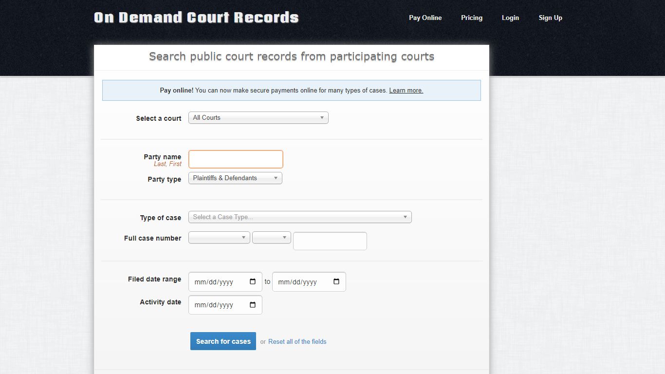 On Demand Court Records - odcr.com